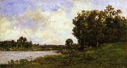 Charles-Francois Daubigny Cattle on the Bank of a River china oil painting artist